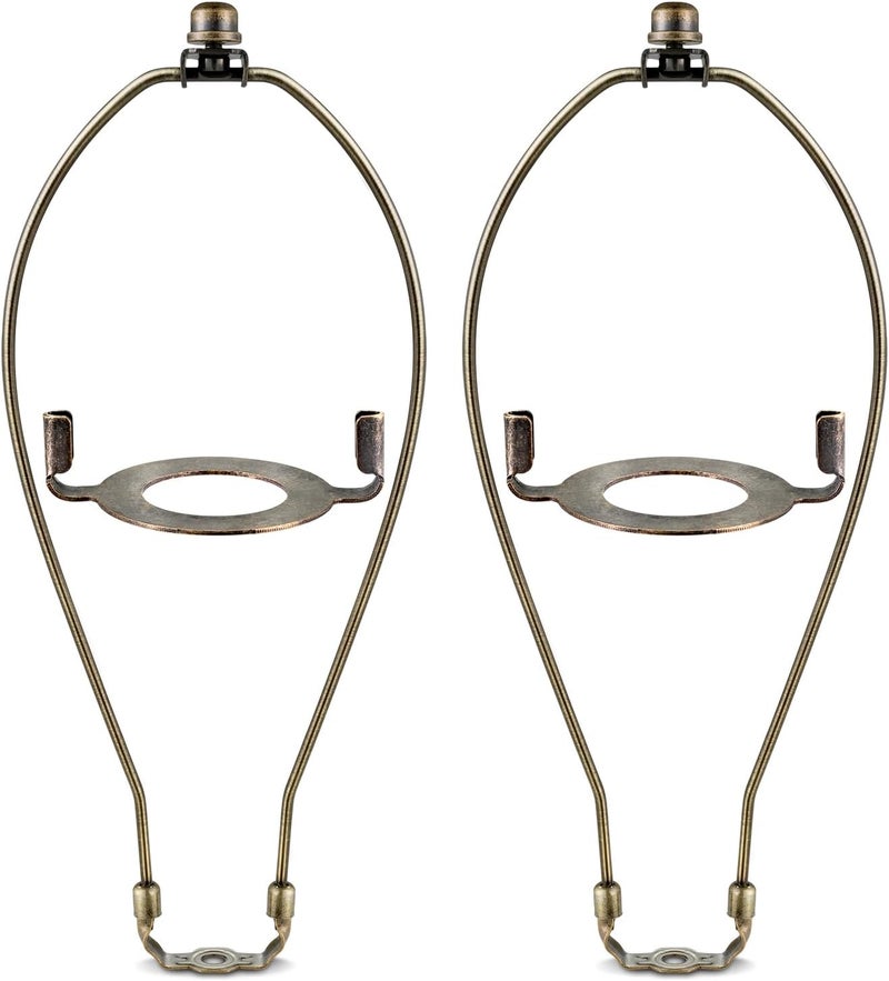 GooChan Lamp Shade Harp, Antique Brass Lamp Harp Frame Lampshade Bracket, Detachable Shade Holder for Floor or Table Light (Bronze, 14-Inch) - Image 1